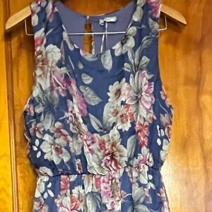 Lara G Women Silk blend Floral XL Maxi Dress Blue Pink Long Maxi New NWT Italy